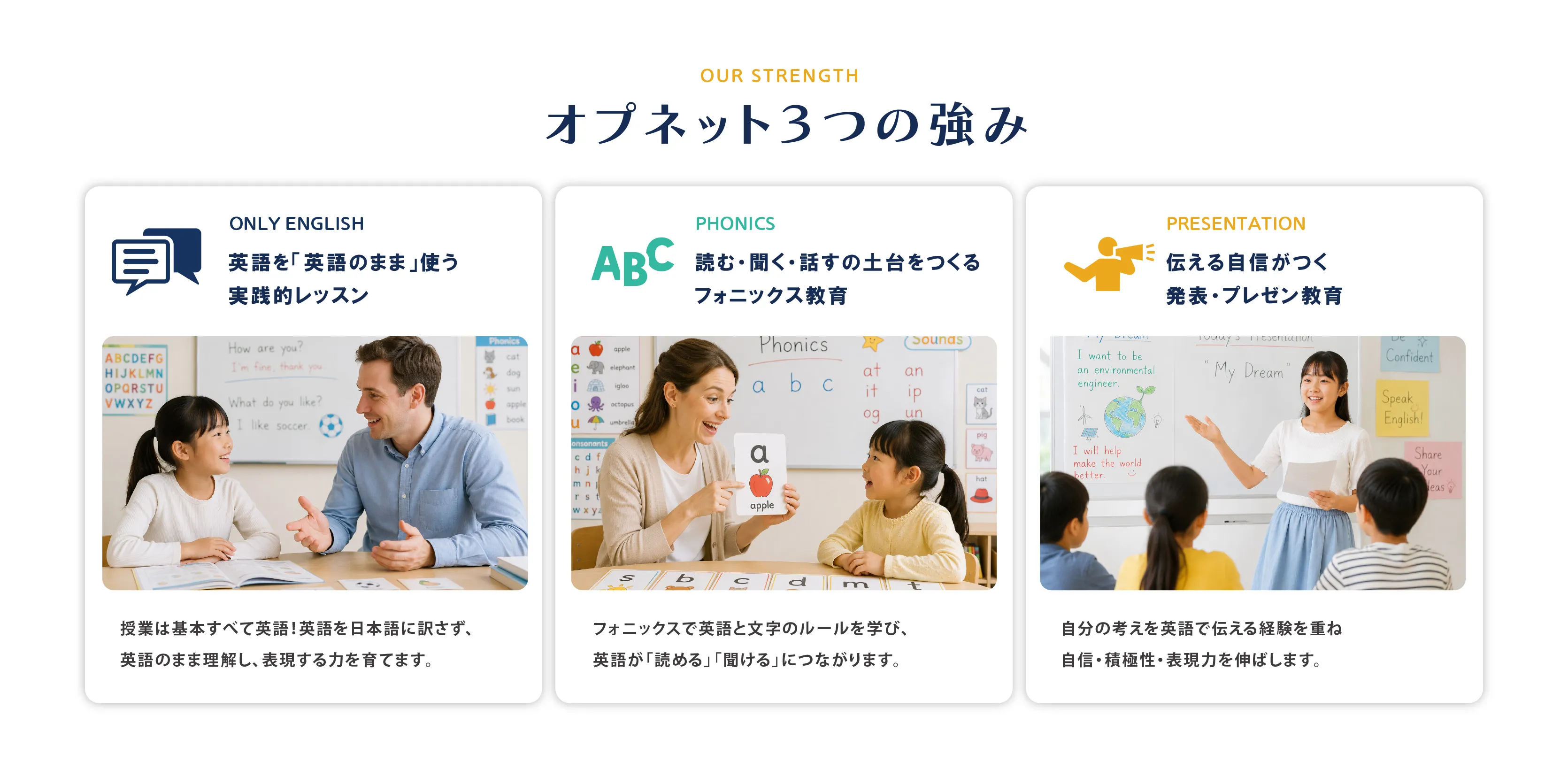 オプネット３つの強み